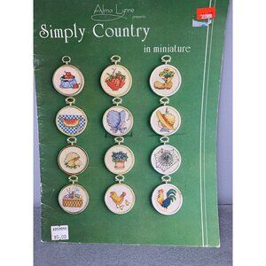 Alma Lynne "Simply Country" In Miniature Cross-Stitch Pattern Book